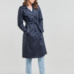 Vêtements Femme Trenchs Petit Bateau TAGOT Marine -Manteaux Soldes Magasin 22576443 500 C