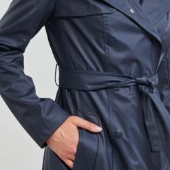 Vêtements Femme Trenchs Petit Bateau TAGOT Marine -Manteaux Soldes Magasin 22576443 500 E