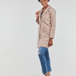 Vêtements Femme Manteaux JDY JDYHARMONY KNIT JACKET OTW ZHS Beige -Manteaux Soldes Magasin 22580319 500 C