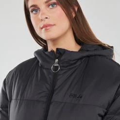 Vêtements Femme Doudounes Fila BERISLAV Noir -Manteaux Soldes Magasin 22585558 500 E
