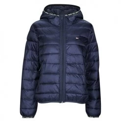 Vêtements Femme Doudounes Tommy Jeans TJW QUILTED TAPE HOODED JACKET Marine