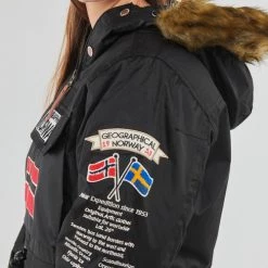 Vêtements Femme Parkas Geographical Norway BRIDGET Noir -Manteaux Soldes Magasin 22796289 500 E