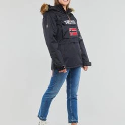 Vêtements Femme Parkas Geographical Norway BRIDGET Marine -Manteaux Soldes Magasin 22796290 500 C