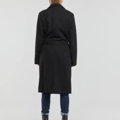 Vêtements Femme Manteaux Vila VIPOKO LONG BELT COAT Noir -Manteaux Soldes Magasin 22796809 500 D