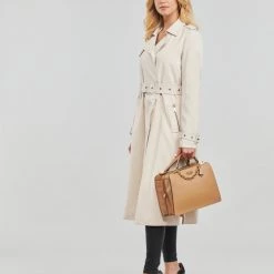 Vêtements Femme Trenchs Guess STEFANIA Beige -Manteaux Soldes Magasin 22798795 500 C