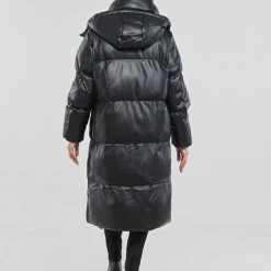Vêtements Femme Doudounes Guess EMILIE LONG JACKET Noir -Manteaux Soldes Magasin 22798952 500 D