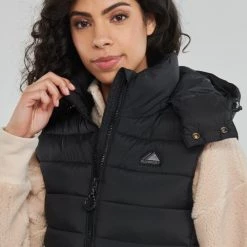 Vêtements Femme Doudounes Superdry CODE MTN FUJI PADDED GILET Black -Manteaux Soldes Magasin 22853948 500 E