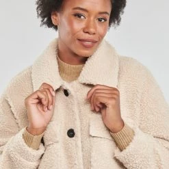 Vêtements Femme Manteaux Only ONLNEWCAMILLA TEDDY SHACKET CC OTW Beige -Manteaux Soldes Magasin 22871857 500 E