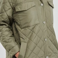 Vêtements Femme Doudounes Only ONLNEWTANZIA LONG QUILT SHACKET CC OTW Kaki -Manteaux Soldes Magasin 22871862 500 E
