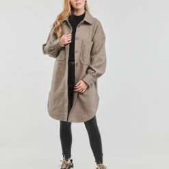 Vêtements Femme Manteaux Only ONLTRILLION L/S OVRS SHACKET PNT NOOS Marron