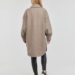 Vêtements Femme Manteaux Only ONLTRILLION L/S OVRS SHACKET PNT NOOS Marron -Manteaux Soldes Magasin 22871869 500 D