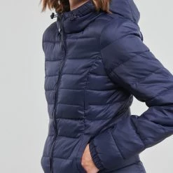 Vêtements Femme Doudounes Only ONLTAHOE HOOD JACKET OTW NOOS Bleu -Manteaux Soldes Magasin 22871870 500 E