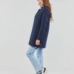 Vêtements Femme Manteaux Only ONLSOHO-LINEA L/S COATIGAN CC PNT Marine -Manteaux Soldes Magasin 22871881 500 C