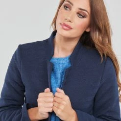 Vêtements Femme Manteaux Only ONLSOHO-LINEA L/S COATIGAN CC PNT Marine -Manteaux Soldes Magasin 22871881 500 E