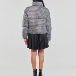 Vêtements Femme Doudounes Only ONLTABITTA CHECK SHORT PUFFER CC OTW Noir / Blanc -Manteaux Soldes Magasin 22871890 500 D