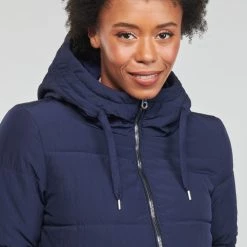 Vêtements Femme Doudounes Only ONLDOLLY LONG PUFFER COAT OTW NOOS Marine -Manteaux Soldes Magasin 22871903 500 E