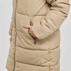 Vêtements Femme Doudounes Only ONLDOLLY LONG PUFFER COAT OTW NOOS Beige -Manteaux Soldes Magasin 22871905 500 E