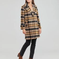 Vêtements Femme Manteaux Only ONLTESSA SOFIA CHECK WOOL COAT Noir / Marron -Manteaux Soldes Magasin 22872004 500 C