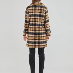 Vêtements Femme Manteaux Only ONLTESSA SOFIA CHECK WOOL COAT Noir / Marron -Manteaux Soldes Magasin 22872004 500 D