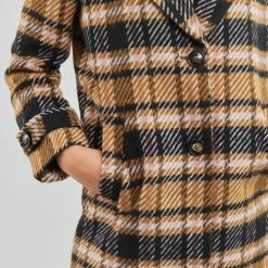 Vêtements Femme Manteaux Only ONLTESSA SOFIA CHECK WOOL COAT Noir / Marron -Manteaux Soldes Magasin 22872004 500 E