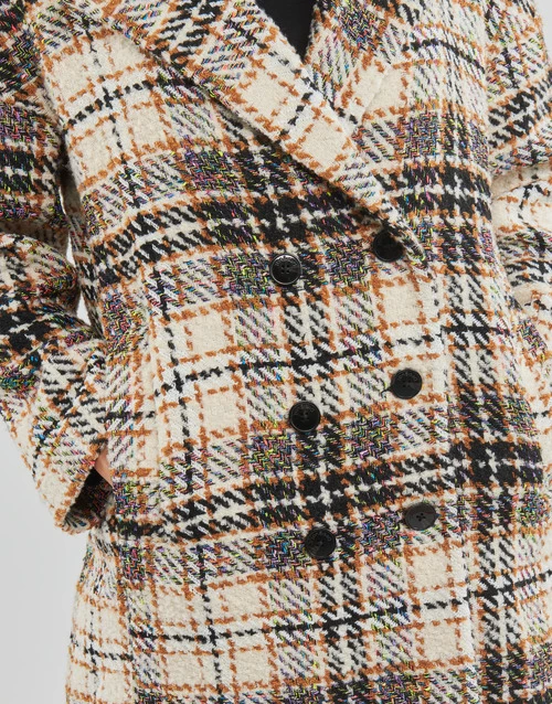 Vêtements Femme Manteaux Desigual COAT DUKE Ecru / Gris / Moutarde 7 Vêtements Femme Manteaux Desigual COAT DUKE Ecru / Gris / Moutarde – Image 5