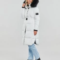 Vêtements Femme Doudounes Desigual NORUEGA Blanc / Noir -Manteaux Soldes Magasin 23253925 500 C