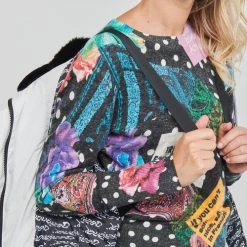 Vêtements Femme Doudounes Desigual NORUEGA Blanc / Noir -Manteaux Soldes Magasin 23253925 500 E