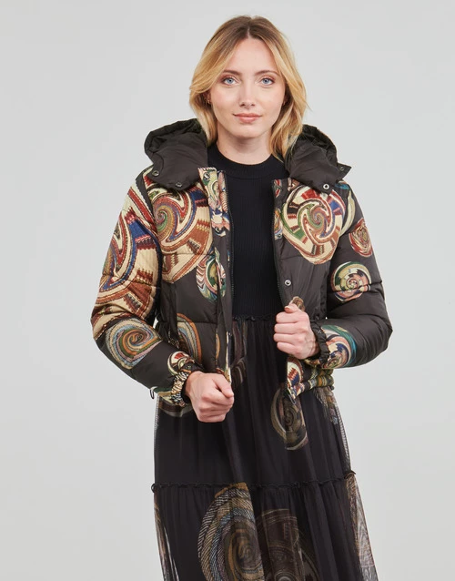 Vêtements Femme Doudounes Desigual HEDDAL Noir / Multicolore 4 Vêtements Femme Doudounes Desigual HEDDAL Noir / Multicolore – Image 2