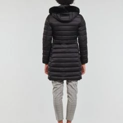 Vêtements Femme Doudounes Geox W BETTANIE LONG JKT Noir -Manteaux Soldes Magasin 23291030 500 D