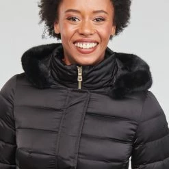 Vêtements Femme Doudounes Geox W BETTANIE LONG JKT Noir -Manteaux Soldes Magasin 23291030 500 E