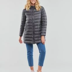 Vêtements Femme Doudounes Geox W JAYSEN COAT Gris -Manteaux Soldes Magasin 23291035 500 C