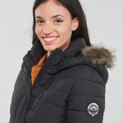 Vêtements Femme Doudounes Superdry SUPER FUJI JACKET Black -Manteaux Soldes Magasin 23292152 500 E