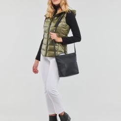 Vêtements Femme Doudounes Esprit RCS Tape Vest DARK KHAKI -Manteaux Soldes Magasin 23318351 500 C