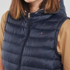 Vêtements Femme Doudounes Tommy Hilfiger CHEVRON SORONA TEDDY LINED MAXI Bleu -Manteaux Soldes Magasin 23751351 500 E