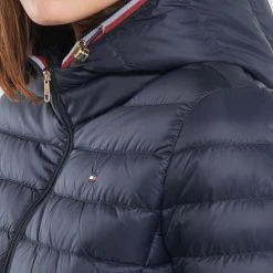 Vêtements Femme Doudounes Tommy Hilfiger CHEVRON SORONA TEDDY LINED MAXI Bleu -Manteaux Soldes Magasin 23751352 500 E