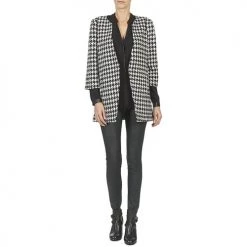 Vêtements Femme Manteaux Mexx FENCAMP Noir / Blanc -Manteaux Soldes Magasin 3700784 500 C