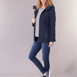 Vêtements Femme Manteaux Moony Mood FANIO Marine -Manteaux Soldes Magasin 4227416 500 C