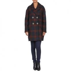 Vêtements Femme Manteaux Manoush CABAN LAINE Marine / Bordeaux -Manteaux Soldes Magasin 430622 500 C