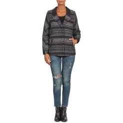 Vêtements Femme Manteaux Color Block ALTONA Noir 9 Vêtements Femme Manteaux Color Block ALTONA Noir -Manteaux Soldes Magasin 452417 500 C