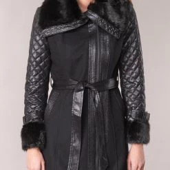 Vêtements Femme Manteaux Morgan GEFROU Noir 10 Vêtements Femme Manteaux Morgan GEFROU Noir -Manteaux Soldes Magasin 491981 500 D