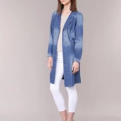 Vêtements Femme Trenchs Cream DENIM TRENCHCOAT Denim -Manteaux Soldes Magasin 5019701 500 C