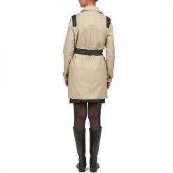 Vêtements Femme Trenchs Naf Naf BARTABA Beige / Noir -Manteaux Soldes Magasin 572962 500 D