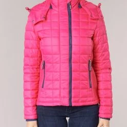 Vêtements Femme Doudounes Superdry FUJI BOX QUILTED Rose -Manteaux Soldes Magasin 5811882 500 D