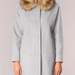 Vêtements Femme Manteaux Naf Naf ADOUTA Gris -Manteaux Soldes Magasin 5896874 500 D