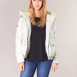 Vêtements Femme Doudounes Oxbow VRACE Ivoire -Manteaux Soldes Magasin 5931876 500 B