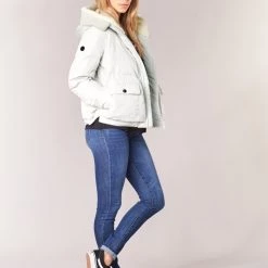 Vêtements Femme Doudounes Oxbow VRACE Ivoire -Manteaux Soldes Magasin 5931876 500 C