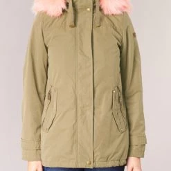 Vêtements Femme Parkas Esprit CORDU Kaki -Manteaux Soldes Magasin 6065431 500 D