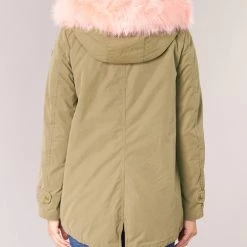 Vêtements Femme Parkas Esprit CORDU Kaki -Manteaux Soldes Magasin 6065431 500 E