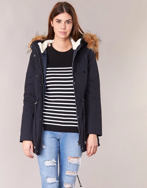 Vêtements Femme Parkas Moony Mood HADDY Marine 3 Vêtements Femme Parkas Moony Mood HADDY Marine