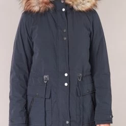 Vêtements Femme Parkas Vila VICLOVER Marine -Manteaux Soldes Magasin 6131460 500 D